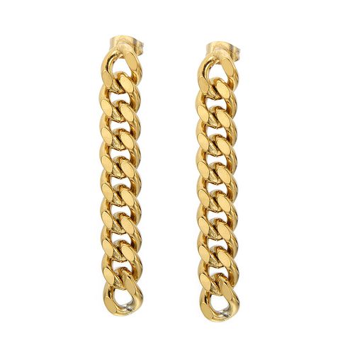 1 Pair Hip-Hop Geometric Plating Stainless Steel 18K Gold Plated Drop Earrings
