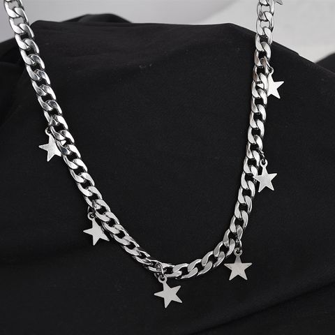 Hip-hop Star Titanium Steel Polishing Women's Necklace