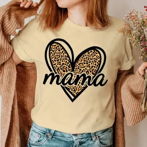 Women's T-shirt Short Sleeve T-shirts Printing Streetwear Letter Heart Shape