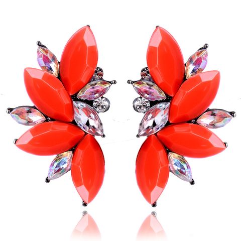 1 Pair Glam Geometric Alloy Inlay Artificial Crystal Resin Women's Drop Earrings
