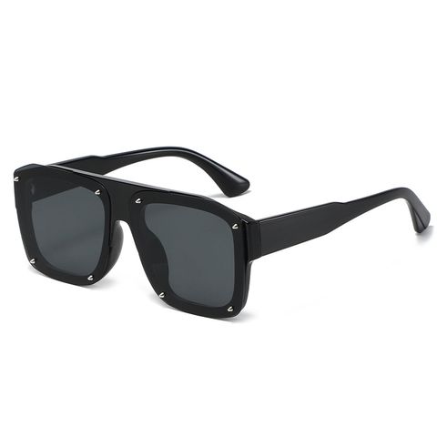 Fashion Solid Color Pc Square Rivet Full Frame Men's Sunglasses