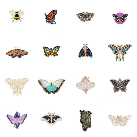 Fashion Bee Butterfly Alloy Metal Spray Paint Enamel Plating Unisex Brooches