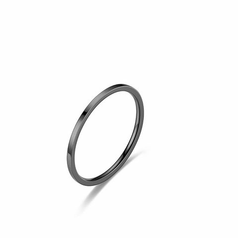 Simple Style Solid Color Titanium Steel Polishing Plating Rings