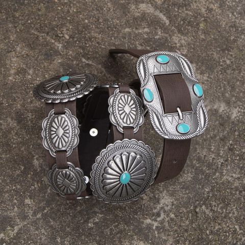 Bohemian Geometric Pu Leather Alloy Women's Leather Belts
