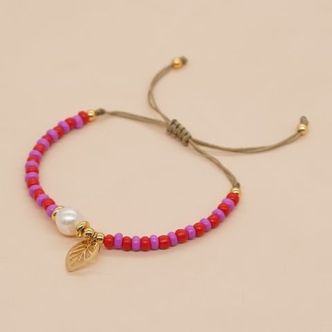 Ethnic Style Leaf Mixed Materials Unisex Bracelets