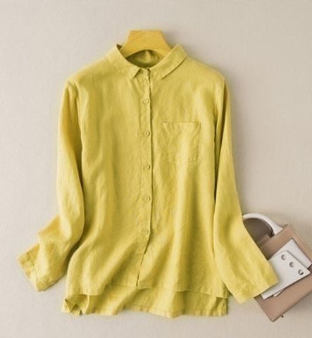 Women's Blouse Long Sleeve Blouses Vintage Style Solid Color