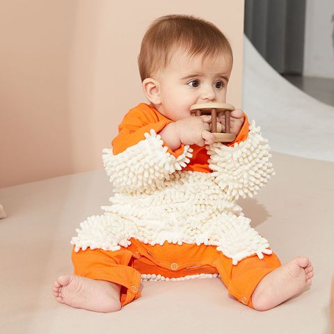 Casual Color Block Cotton Spandex Polyester Baby Rompers