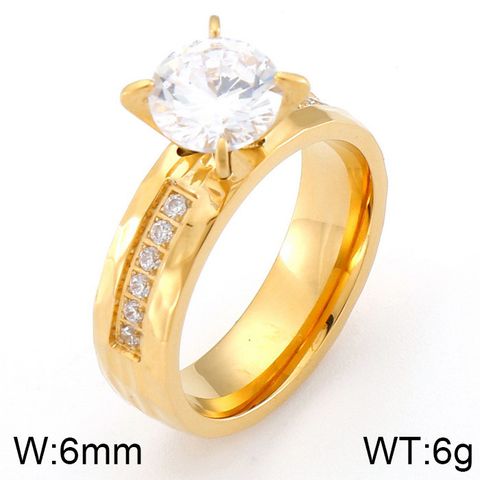 Titanium Steel 18K Gold Plated Simple Style Plating No Inlaid