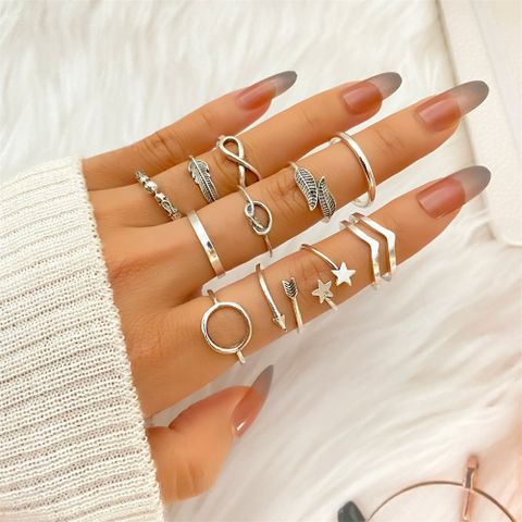Simple Style Geometric Star Alloy Wholesale Rings
