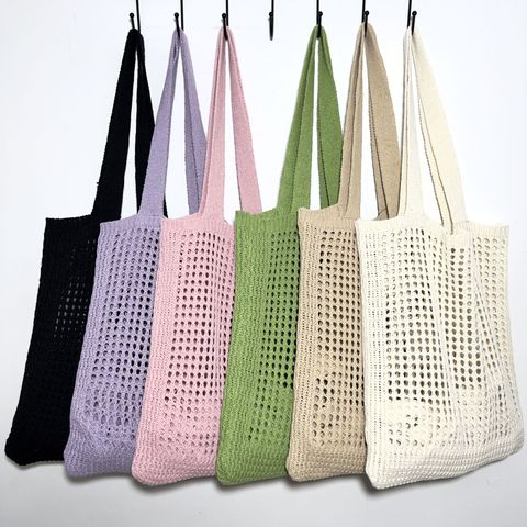 Women's Basic Lattice Polyester Shopping Bags