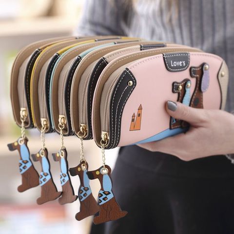 Factory Direct Sales 2022 New Japanese And Korean Women's Zipper Long Wallet Large Capacity Women's Student Animal Clutch