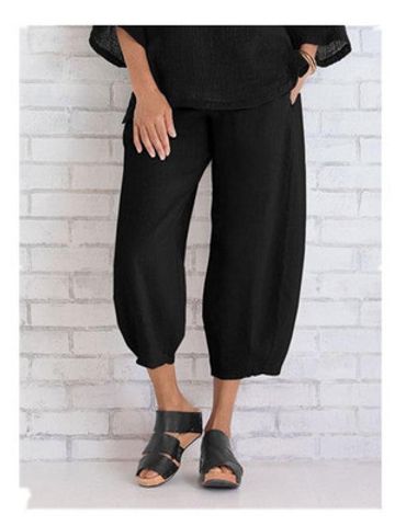 Women's Daily Simple Style Solid Color Ankle-length Wide Leg Pants