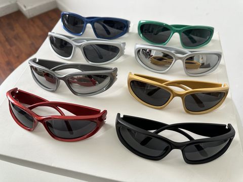 Y2k Irregular Color Block Pc Oval Frame Full Frame Women's Sunglasses