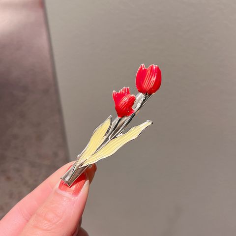 Sweet Flower Metal Plating Hair Clip