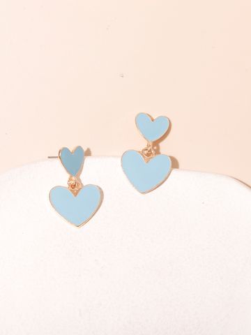 Sweet Heart Shape Alloy Women's Drop Earrings