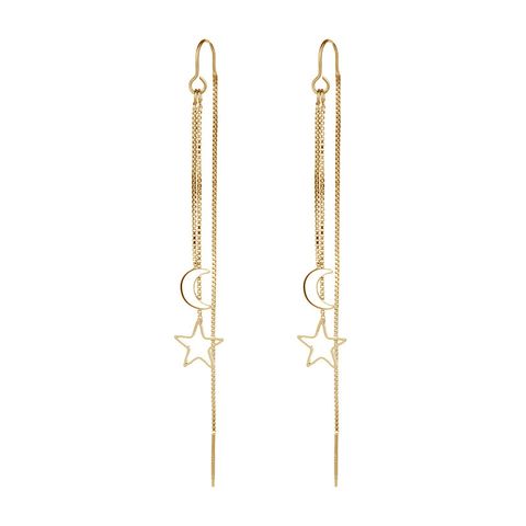 1 Pair Casual Star Patchwork Copper Drop Earrings