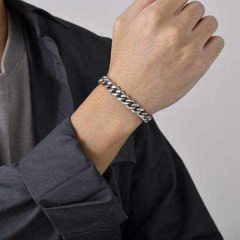 Simple Style Solid Color 201 Stainless Steel Men'S Bracelets