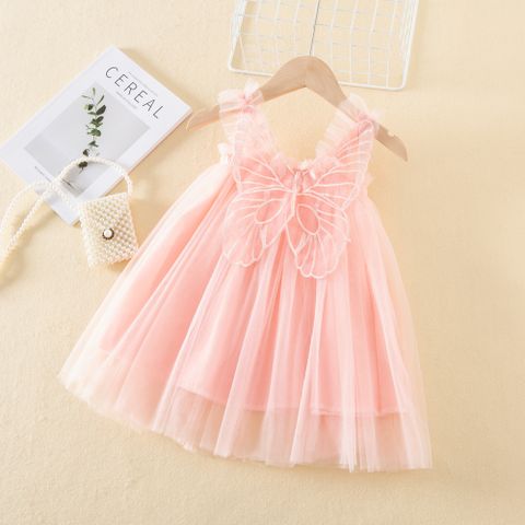 Princess Butterfly Cotton Blend Girls Dresses