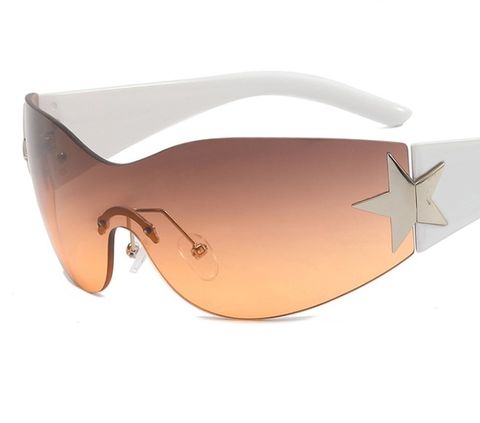 Y2k Pentagram Pc Special-shaped Mirror Frameless Women's Sunglasses