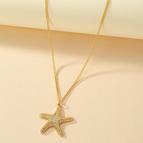 1 Piece Hawaiian Starfish Alloy Plating Women's Pendant Necklace