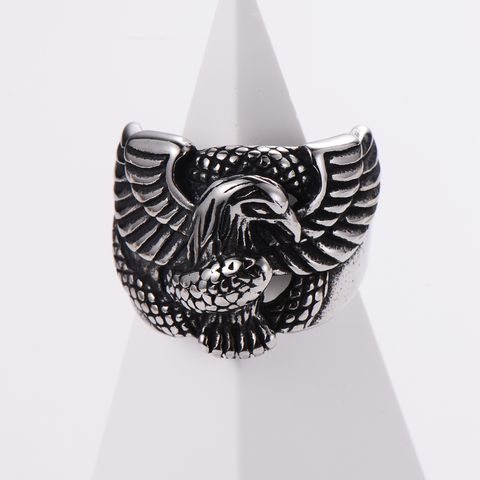 1 Piece Hip-hop Animal Snake Skull Stainless Steel Inlay Acrylic Rings