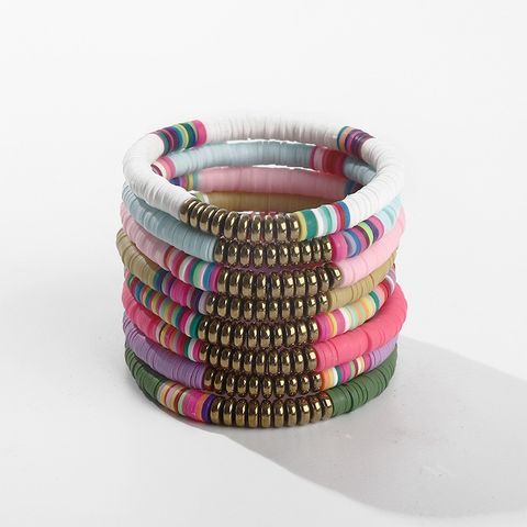 Vacation Colorful Gold Plated Soft Clay Wholesale Bracelets