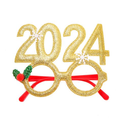Christmas New Year Number Snowflake Cloth Party Costume Props Glasses 1 Piece
