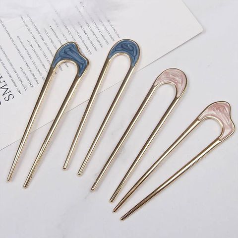 Simple Style U Shape Alloy Plating Hairpin 1 Piece