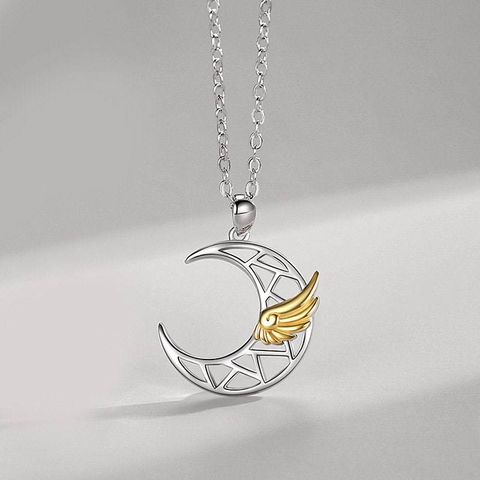 Simple Style Moon Alloy Plating Couple Pendant Necklace