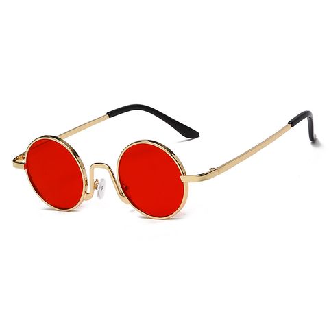 Fashion Solid Color Ac Round Frame Full Frame Women's Sunglasses