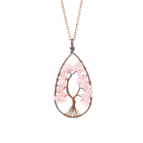 1 Piece Fashion Tree Natural Stone Crystal Handmade Pendant Necklace