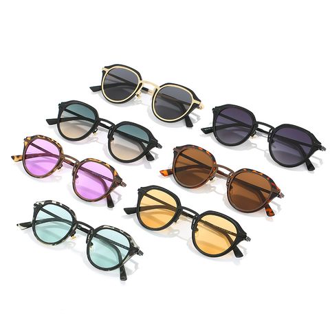 Fashion Gradient Color Solid Color Pc Oval Frame Full Frame Women's Sunglasses