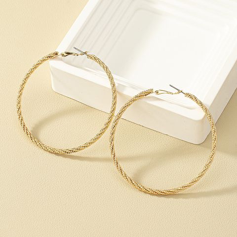 1 Pair Exaggerated Round Plating Alloy Hoop Earrings