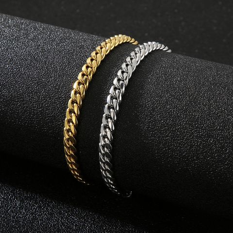 Fashion Solid Color Titanium Steel Men's Bracelets