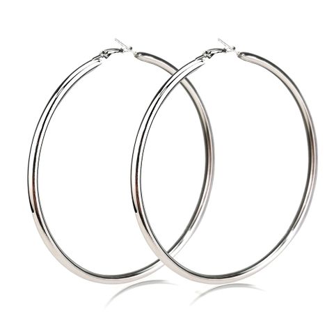 Wholesale Jewelry 1 Pair Simple Style Solid Color Alloy Hoop Earrings