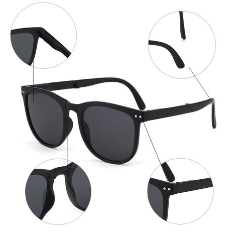 Fashion Punk Streetwear Solid Color Ac Oval Frame Full Frame Men's Sunglasses