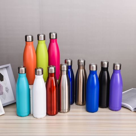 Casual Solid Color Stainless Steel Water Bottles 1 Piece