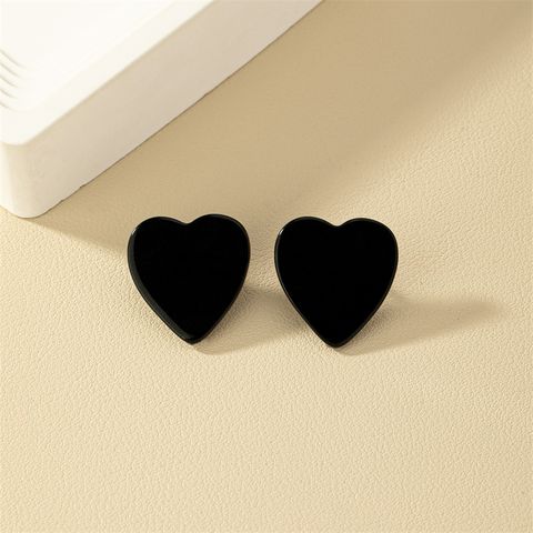 1 Pair Fashion Simple Style Heart Shape Arylic Women's Ear Studs