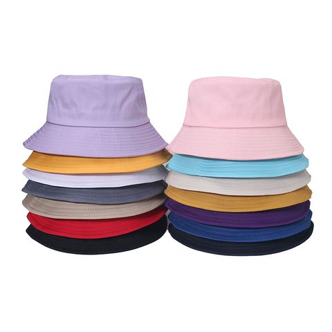 Unisex Basic Simple Style Solid Color Flat Eaves Bucket Hat