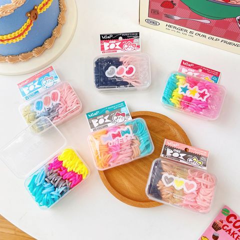 Cute Solid Color Cloth Rubber Band 1 Set