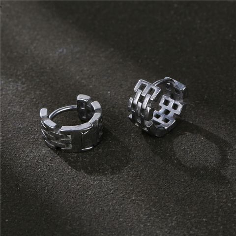 1 Piece Hip-hop Geometric Titanium Steel Plating Men's Earrings
