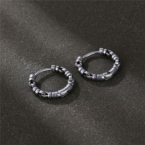 1 Piece Fashion Geometric Titanium Steel Plating Men's Earrings