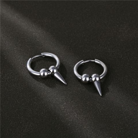 1 Piece Fashion Solid Color Stainless Steel Plating Men's Earrings