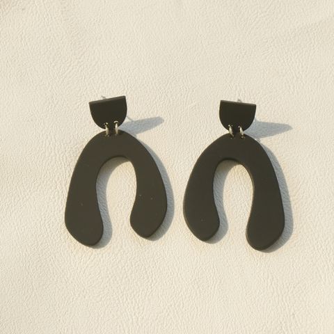 1 Pair Fashion U Shape Semicircle Flower Arylic Patchwork Women's Drop Earrings
