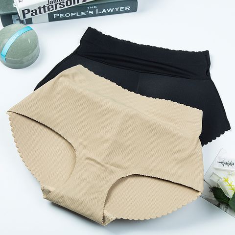 Solid Color Seamless Breathable Mid Waist Briefs Panties