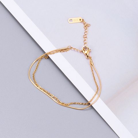 Heart 304 Stainless Steel Titanium Steel Plating No Inlaid 18K Gold Plated Women'S Anklet