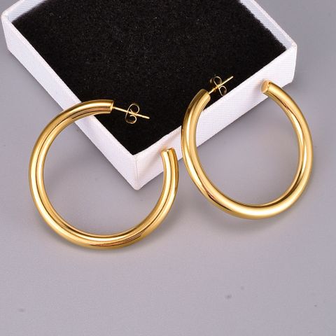 Heart Plating 304 Stainless Steel Titanium Steel No Inlaid 18K Gold Plated Earrings