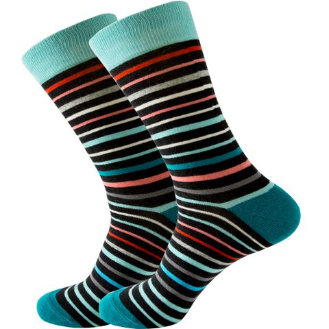 Unisex Casual Stripe Cotton Crew Socks A Pair
