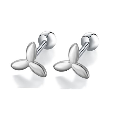 1 Pair Simple Style Heart Shape Sterling Silver Ear Studs