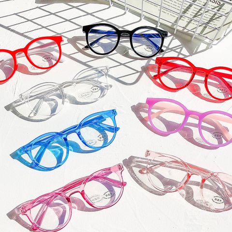 Simple Style Solid Color Ac Round Frame Full Frame Optical Glasses